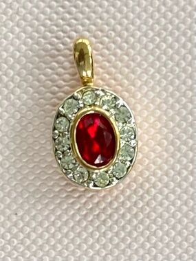 Dolphin Ore 18kt Gold Plated Pendant with red Swarovski Crystal